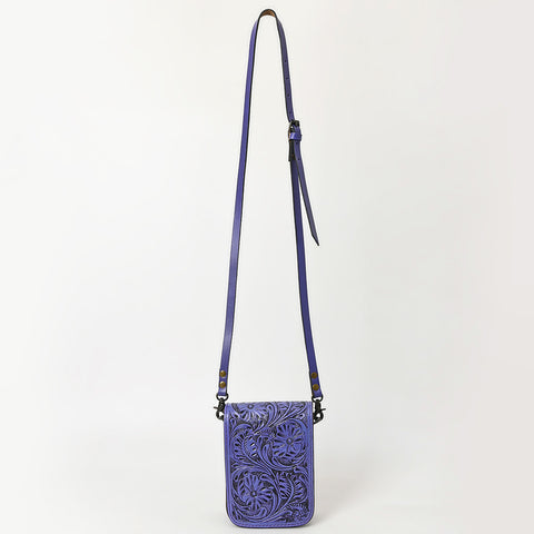 American Darling Hand Tooled Floral Leather Cell Phone Bag Western Crossbody