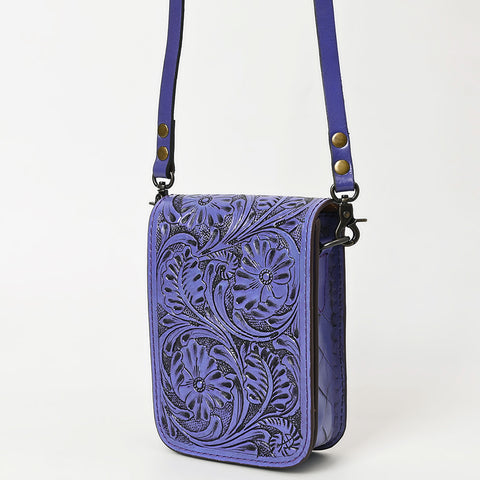 American Darling Hand Tooled Floral Leather Cell Phone Bag Western Crossbody