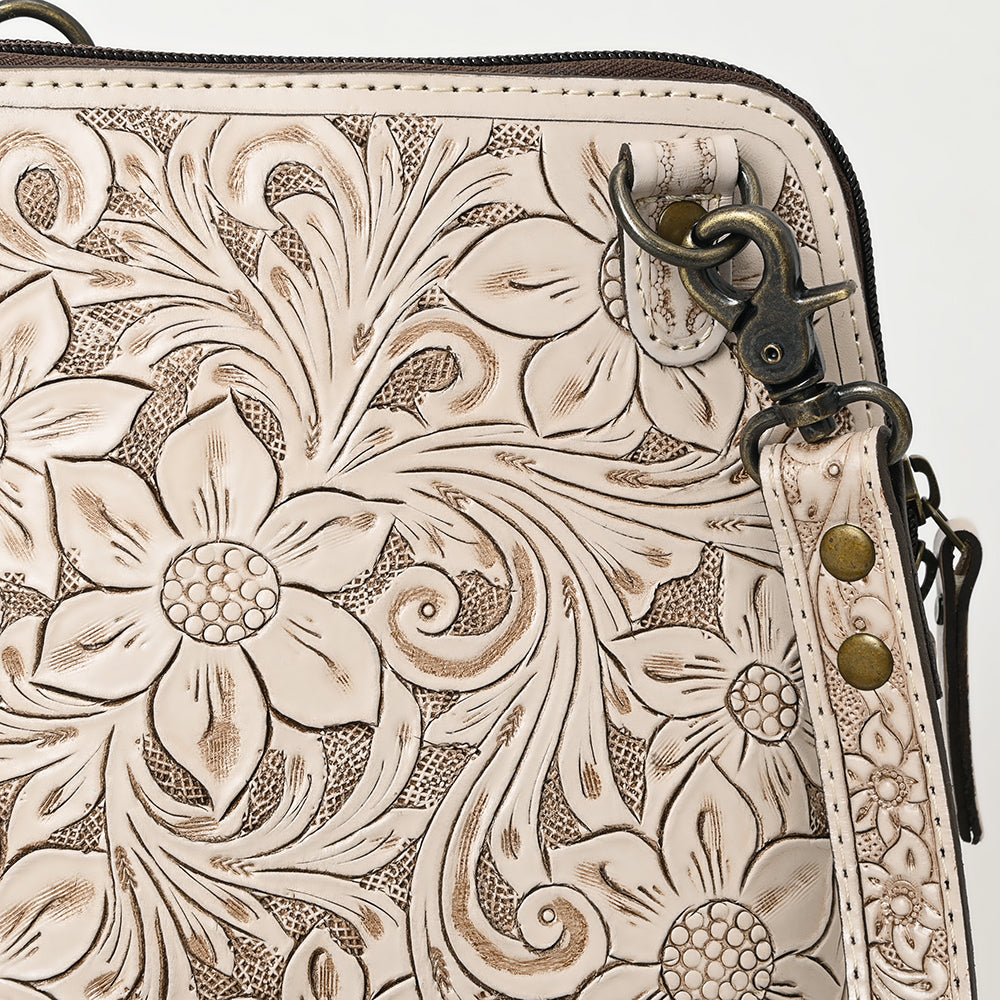 American Darling Hand Tooled Floral Leather Crossbody Bag
