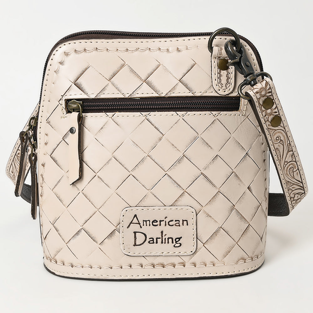 American Darling Hand Tooled Floral Leather Crossbody Bag