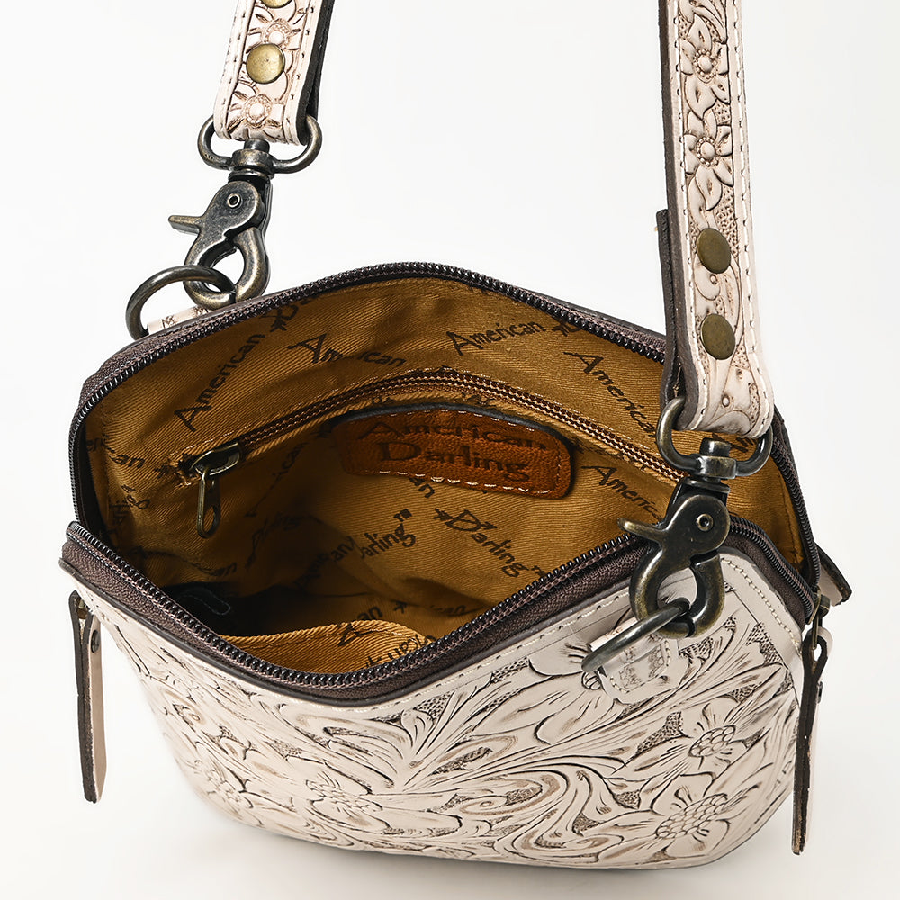 American Darling Hand Tooled Floral Leather Crossbody Bag