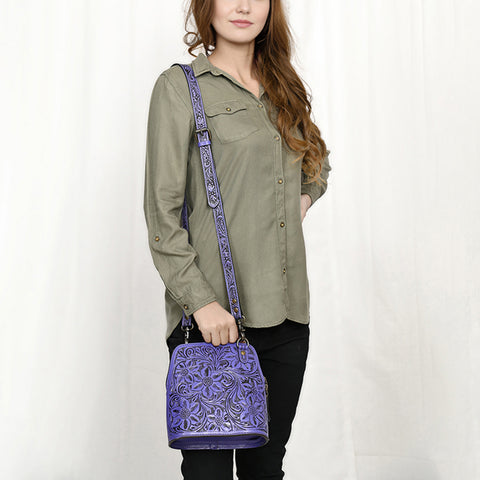 American Darling Hand Tooled Floral Leather Crossbody Bag