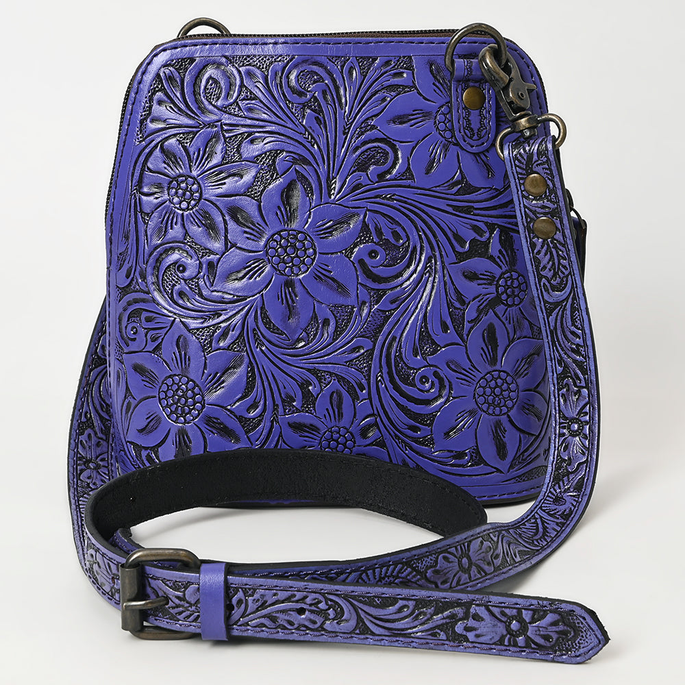 American Darling Hand Tooled Floral Leather Crossbody Bag