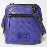 ADBG1136 Hand-Tooled Genuine Leather Vertical Crossbody Bag - American Darling