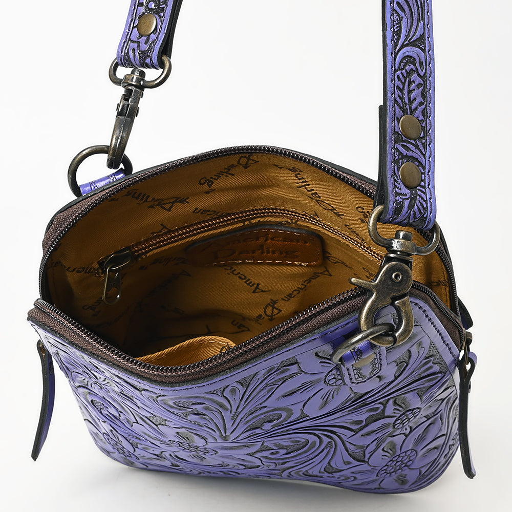 American Darling Hand Tooled Floral Leather Crossbody Bag