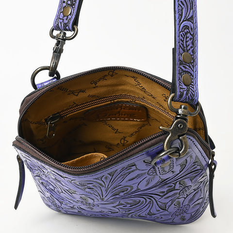 American Darling Hand Tooled Floral Leather Crossbody Bag