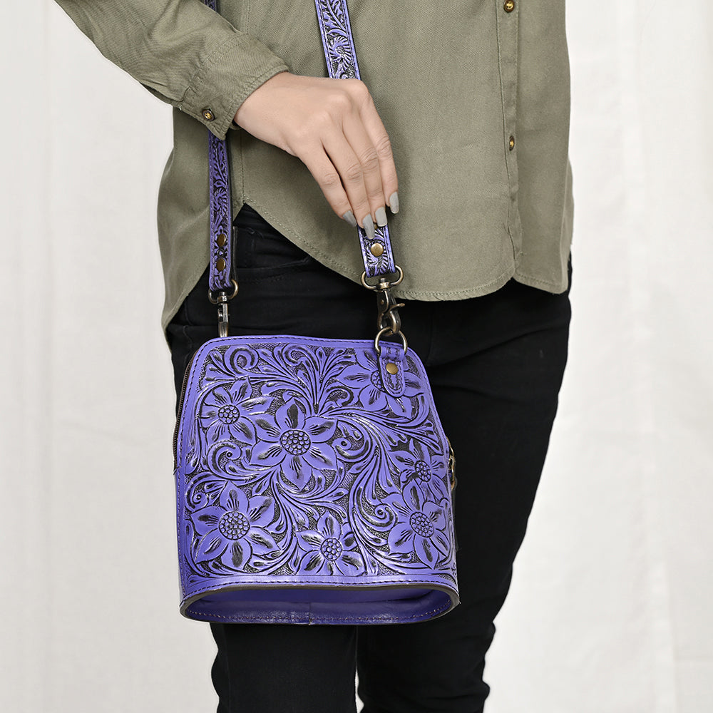 American Darling Hand Tooled Floral Leather Crossbody Bag