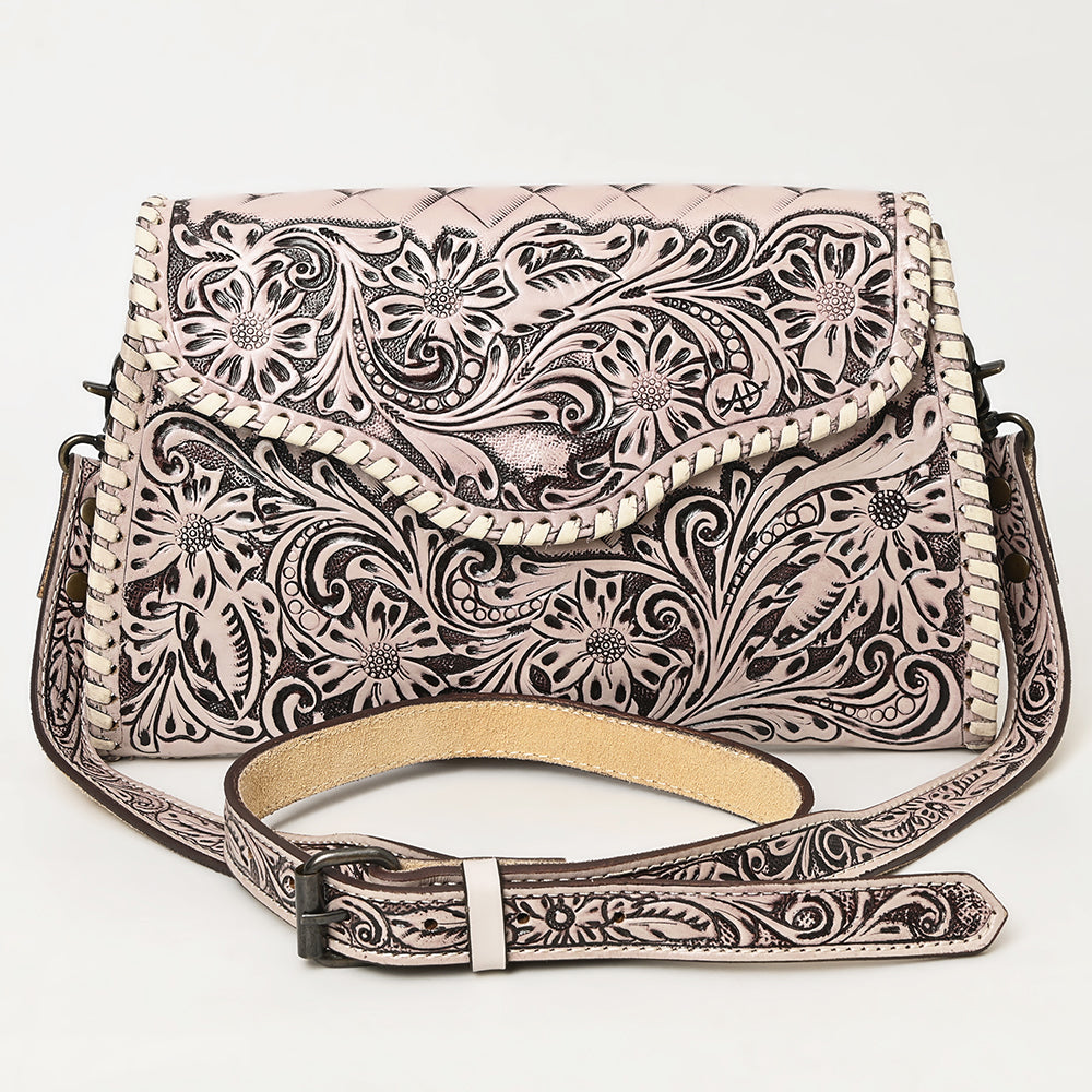 American Darling Hand Tooled Floral Leather Clutch & Crossbody Purse