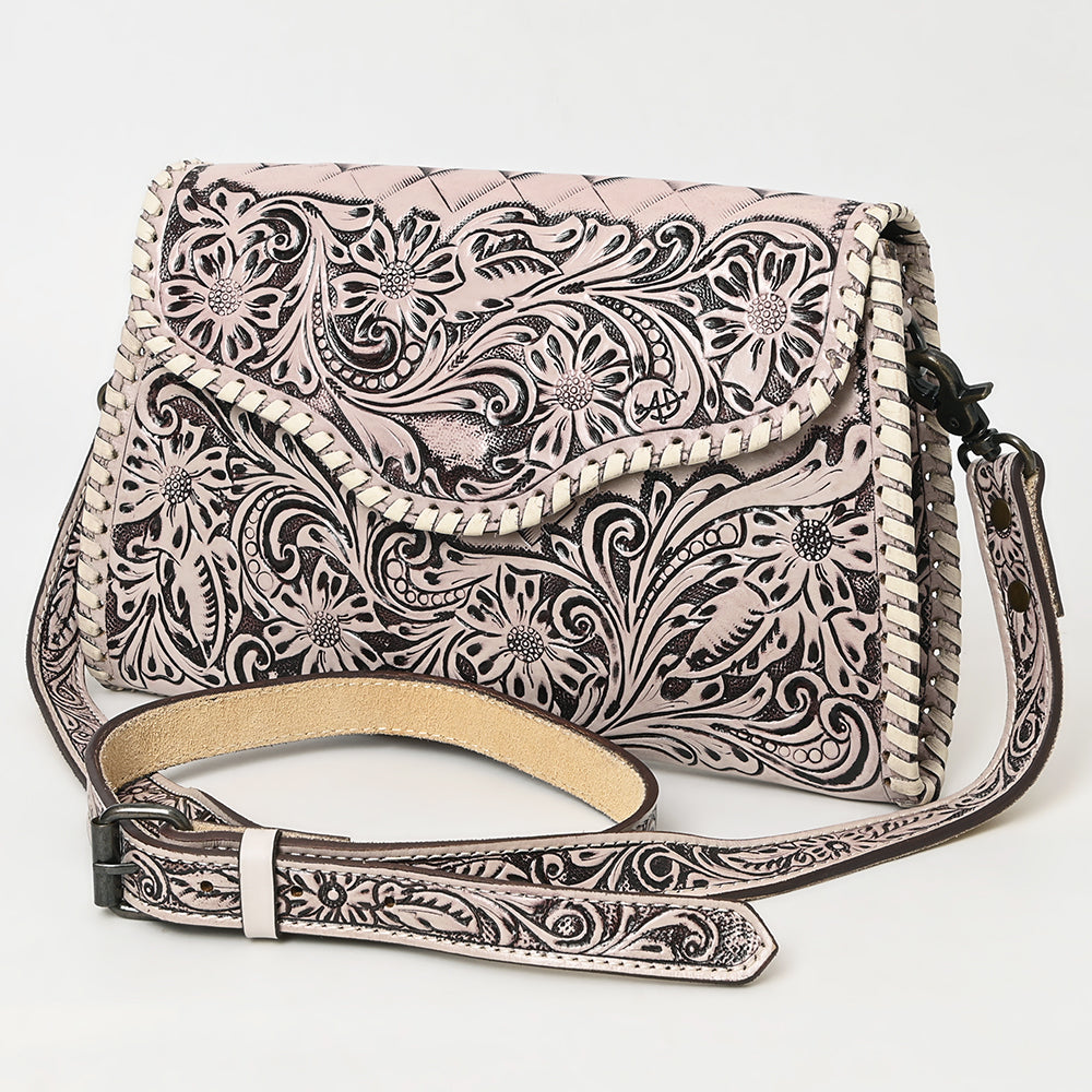 American Darling Hand Tooled Floral Leather Clutch & Crossbody Purse
