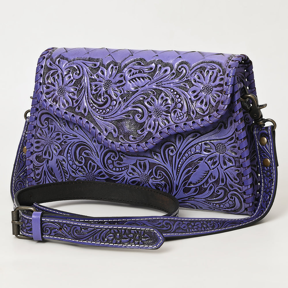 American Darling Hand Tooled Floral Leather Clutch & Crossbody Purse