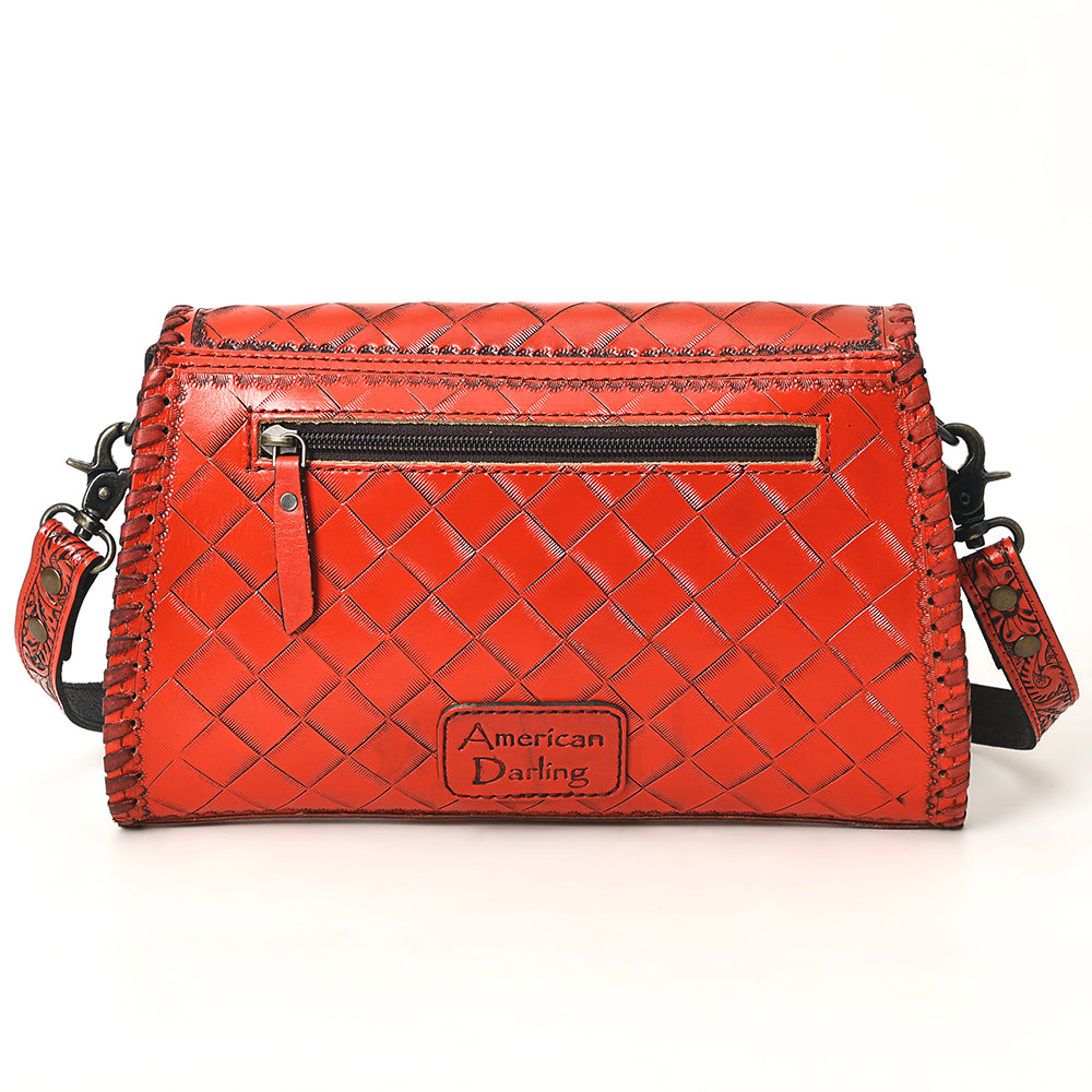 American Darling Hand Tooled Floral Leather Clutch & Crossbody Purse