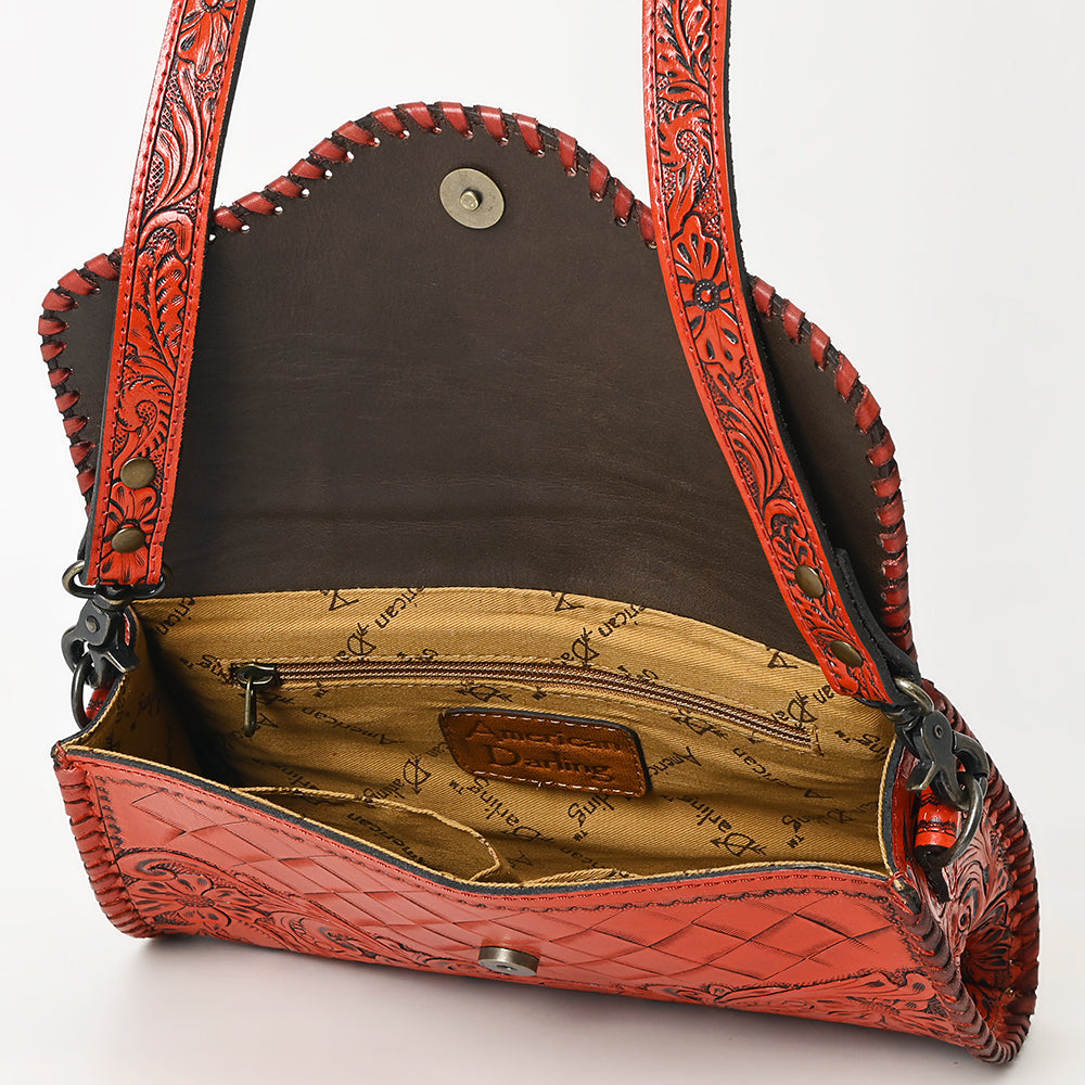 American Darling Hand Tooled Floral Leather Clutch & Crossbody Purse