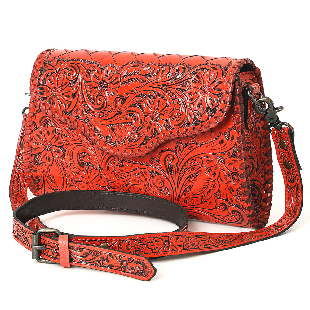 American Darling Hand Tooled Floral Leather Clutch & Crossbody Purse