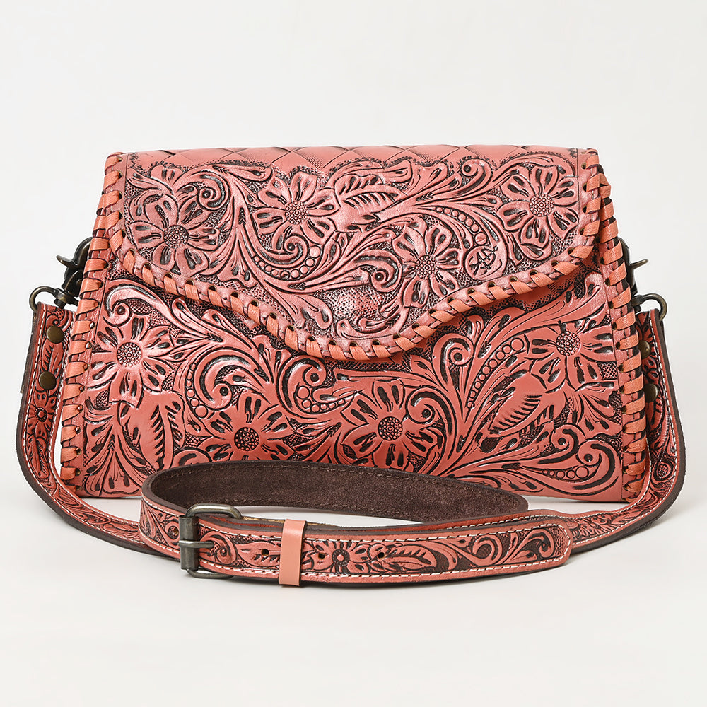 American Darling Hand Tooled Floral Leather Clutch & Crossbody Purse