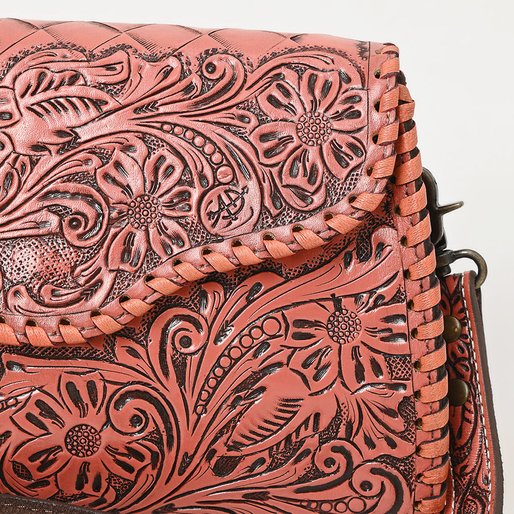 American Darling Hand Tooled Floral Leather Clutch & Crossbody Purse