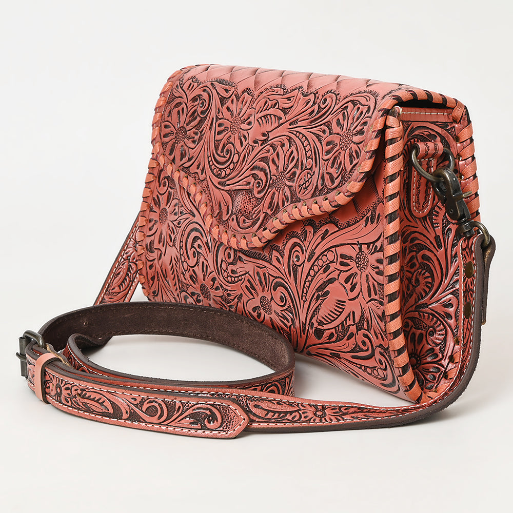 American Darling Hand Tooled Floral Leather Clutch & Crossbody Purse