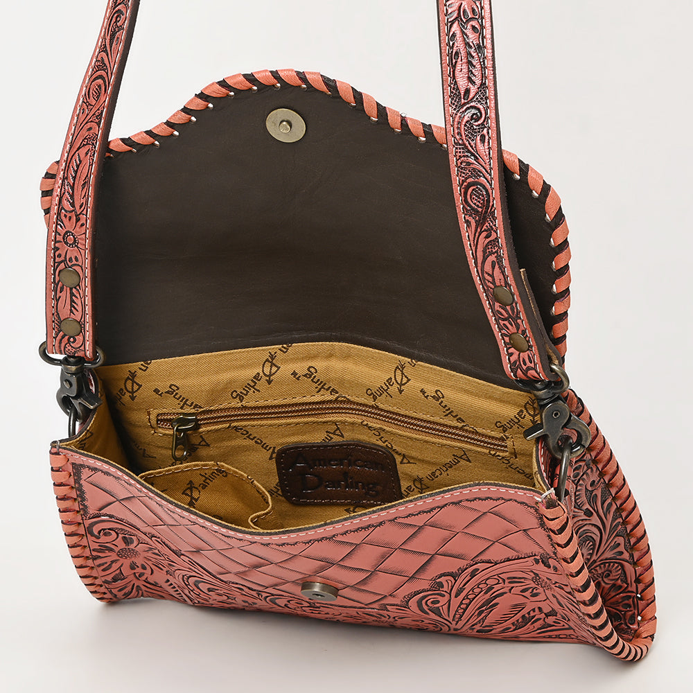 American Darling Hand Tooled Floral Leather Clutch & Crossbody Purse