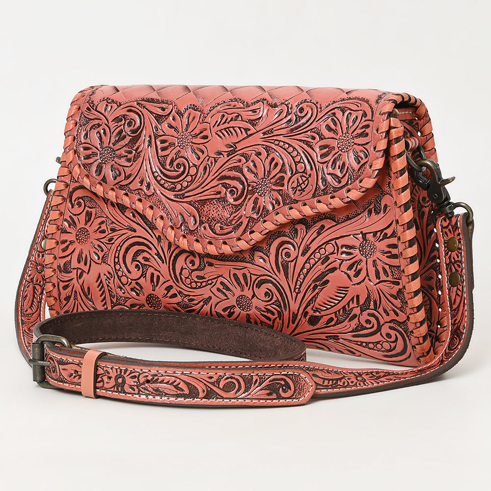 American Darling Hand Tooled Floral Leather Clutch & Crossbody Purse