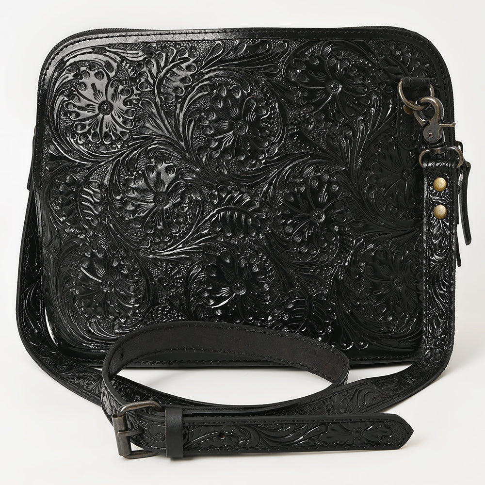 American Darling Hand Tooled Floral Leather Crossbody Bag Western Purse