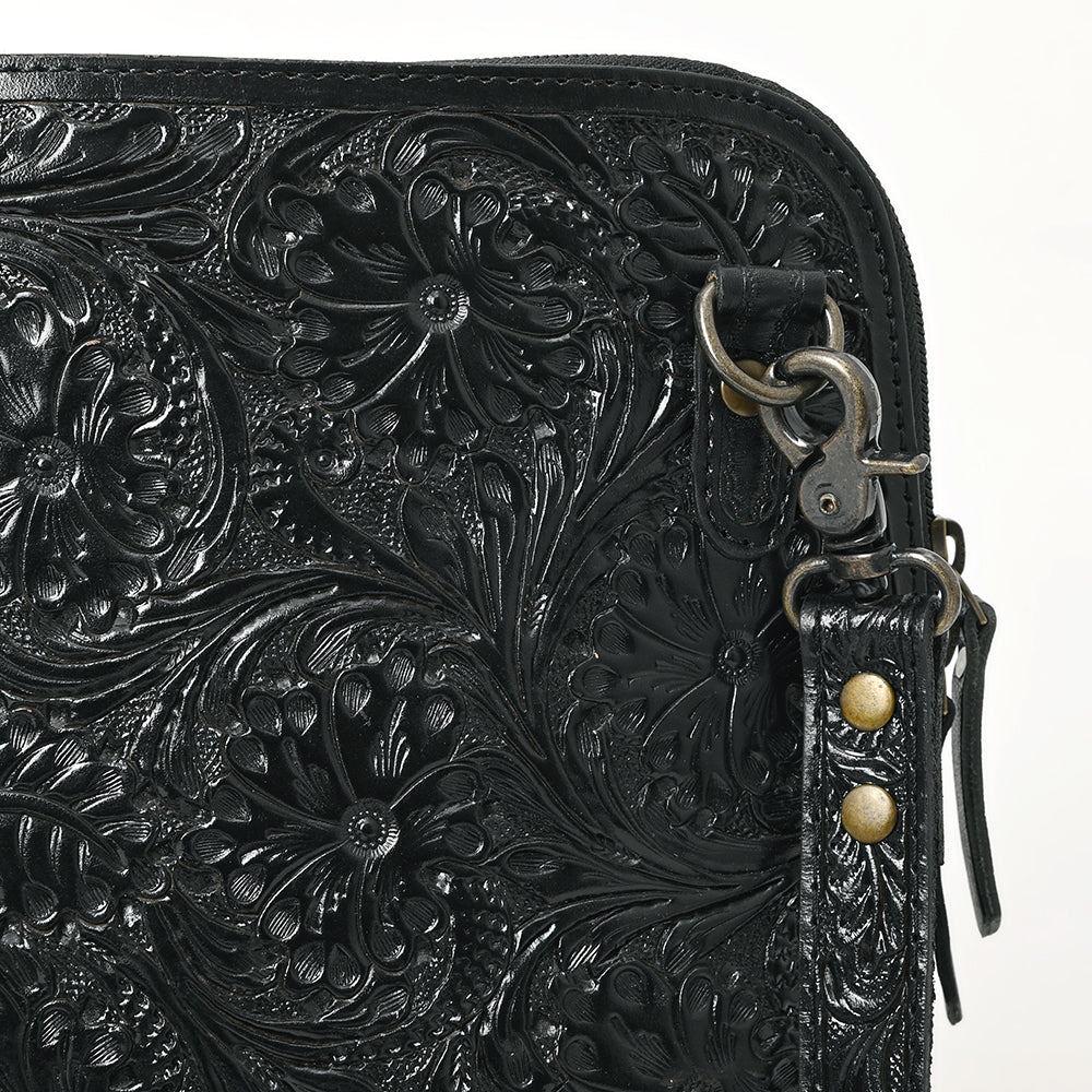American Darling Hand Tooled Floral Leather Crossbody Bag Western Purse