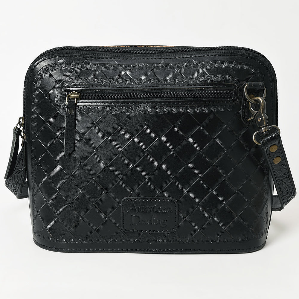 American Darling Hand Tooled Floral Leather Crossbody Bag Western Purse