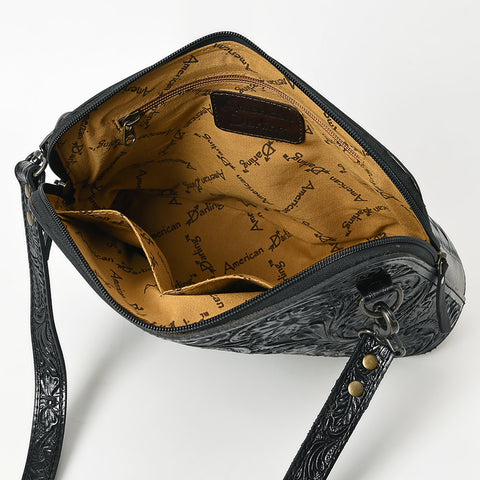 American Darling Hand Tooled Floral Leather Crossbody Bag Western Purse