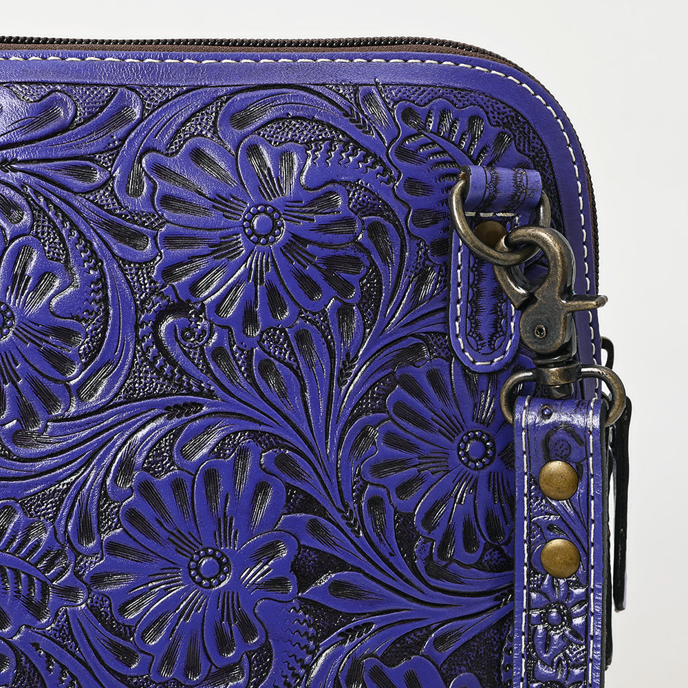 American Darling Hand Tooled Floral Leather Crossbody Bag Western Purse