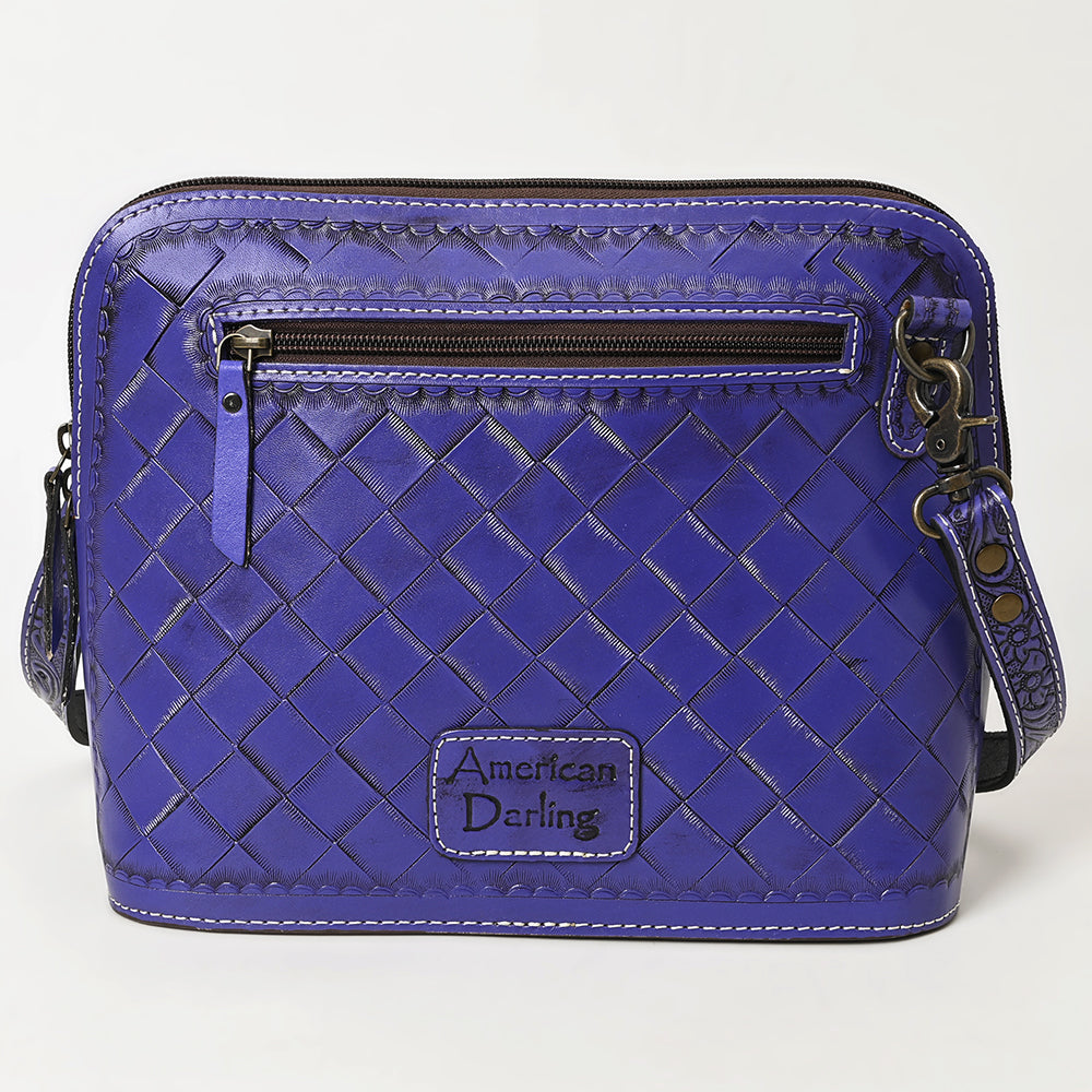 American Darling Hand Tooled Floral Leather Crossbody Bag Western Purse