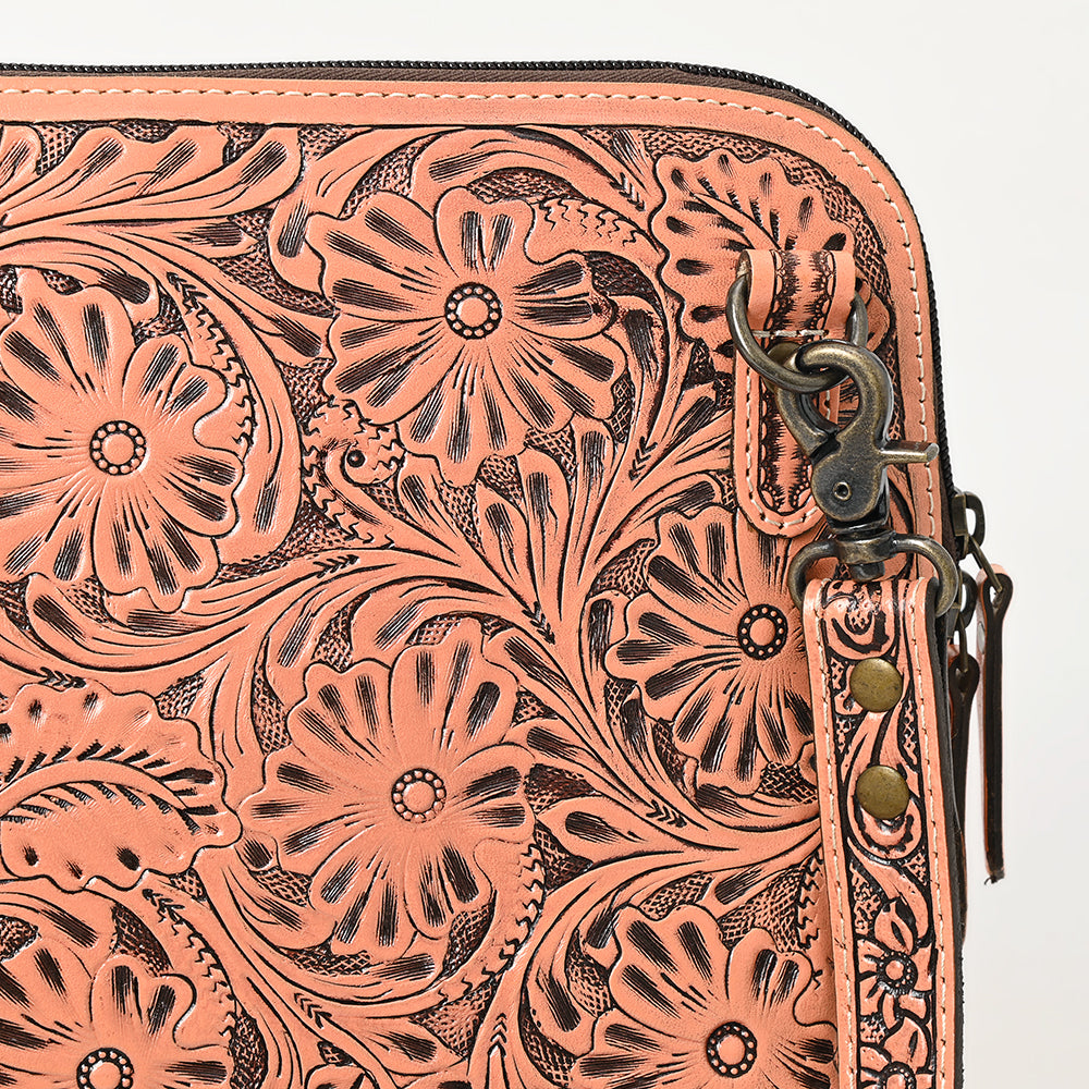 American Darling Hand Tooled Floral Leather Crossbody Bag Western Purse
