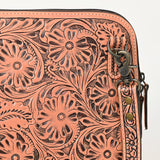 ADBG1138 Hand-Tooled Leather Crossbody Bag - Genuine Western Floral Carved Purse
