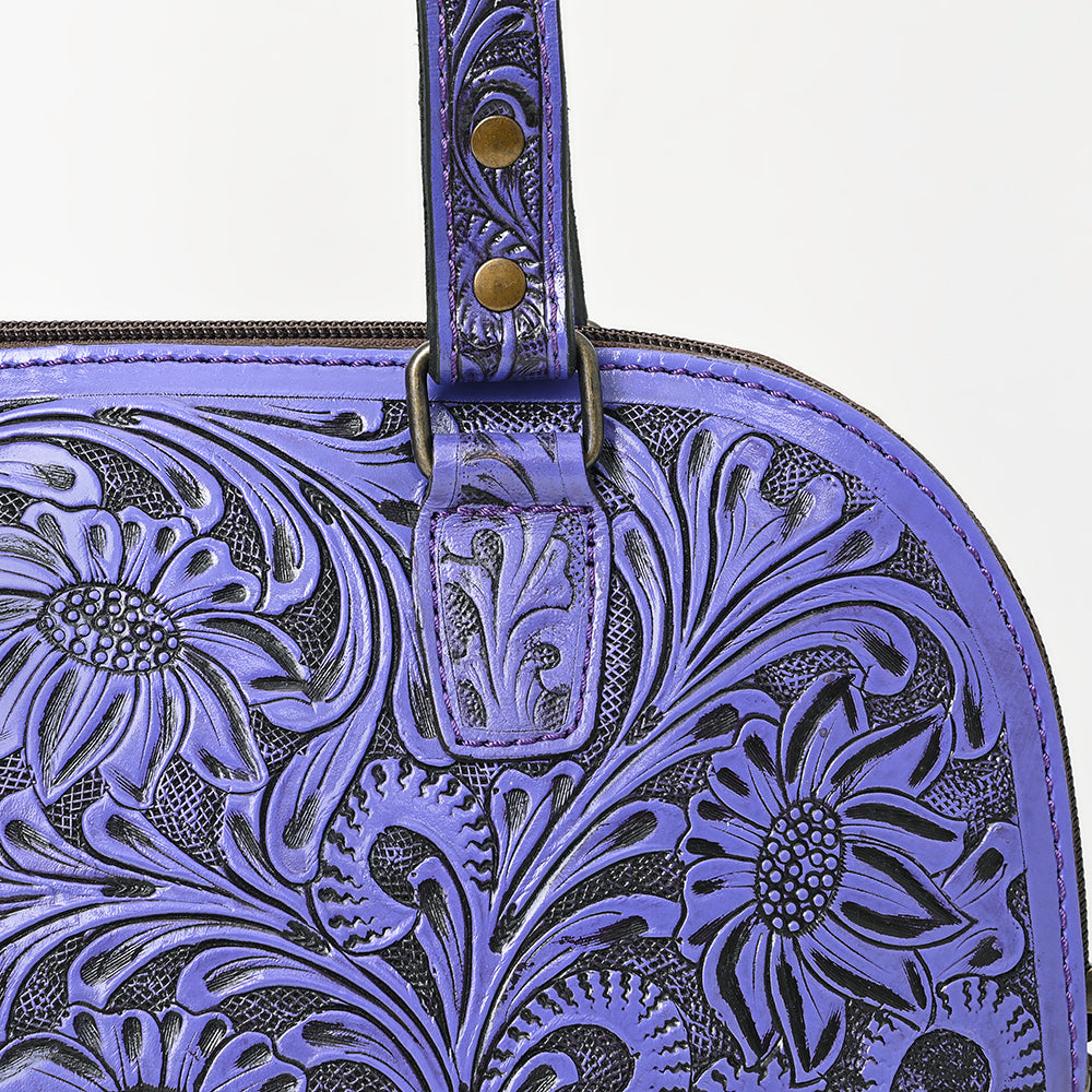 ADBG1139 Hand-Tooled Leather Western Tote Bag - Genuine Floral Cowgirl Shoulder Purse