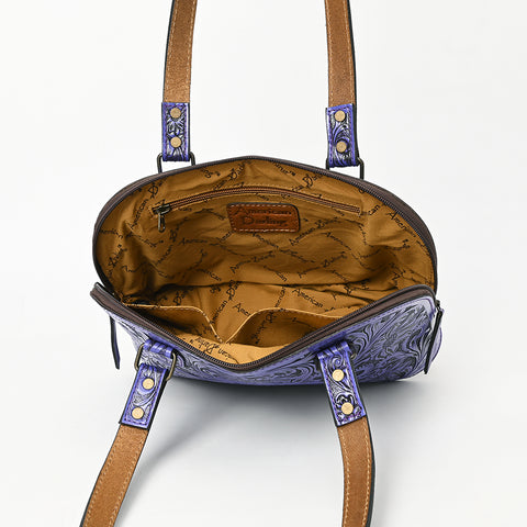 American Darling Hand Tooled Floral Leather Tote Bag Western Purse