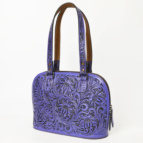 American Darling Hand Tooled Floral Leather Tote Bag Western Purse