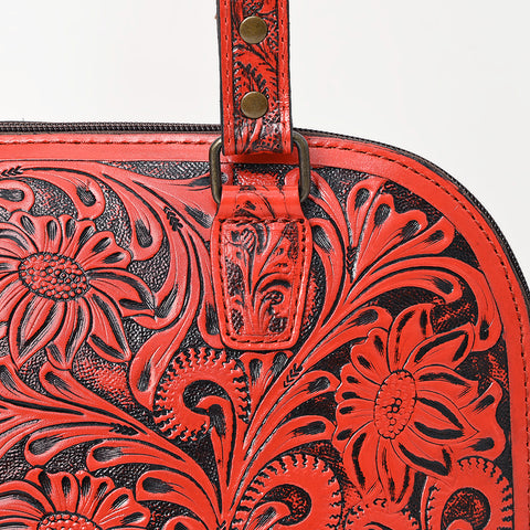 American Darling Hand Tooled Floral Leather Tote Bag Western Purse