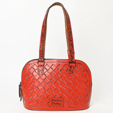 American Darling Hand Tooled Floral Leather Tote Bag Western Purse