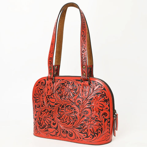 American Darling Hand Tooled Floral Leather Tote Bag Western Purse