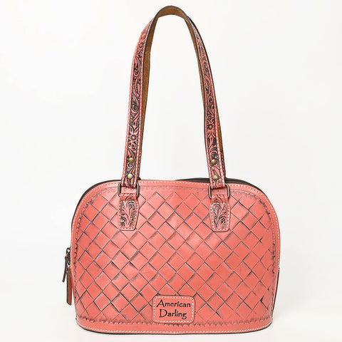 American Darling Hand Tooled Floral Leather Tote Bag Western Purse