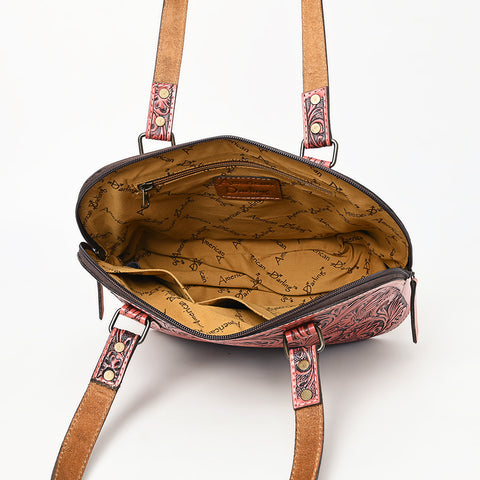 American Darling Hand Tooled Floral Leather Tote Bag Western Purse