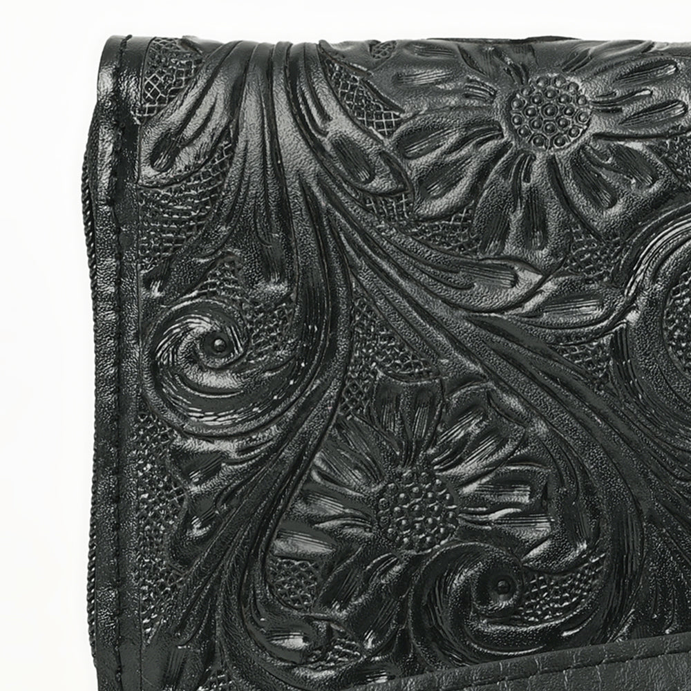 American Darling Hand-Tooled Western Leather Clutch Bag - Genuine Carved Artisan Womens Wristlet