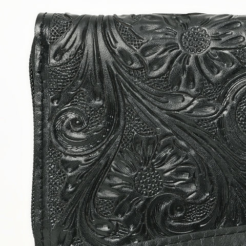 American Darling Hand-Tooled Western Leather Clutch Bag - Genuine Carved Artisan Women Wristlet