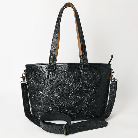 American Darling Hand Tooled Leather Tote -Western Floral Carved Purse