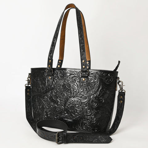 American Darling Hand Tooled Leather Tote -Western Floral Carved Purse