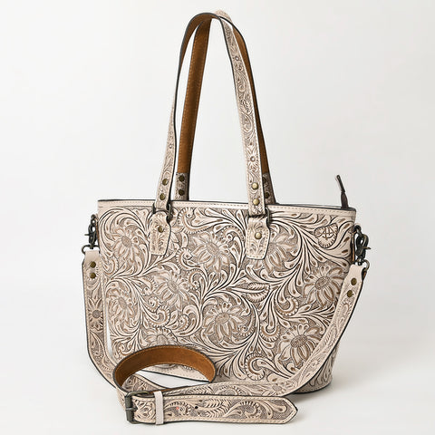 American Darling Hand Tooled Leather Tote -Western Floral Carved Purse