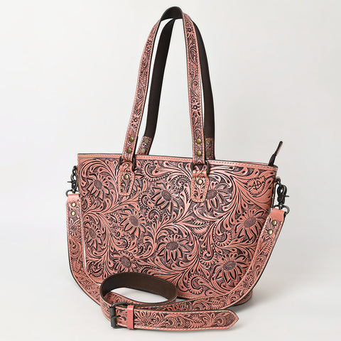 American Darling Hand Tooled Leather Tote -Western Floral Carved Purse