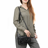 ADBG1228 Hand-Tooled Leather Holster Clutch Bag - Western Floral Design