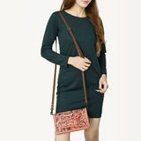 ADBG1228 Hand-Tooled Leather Holster Clutch Bag - Western Floral Design