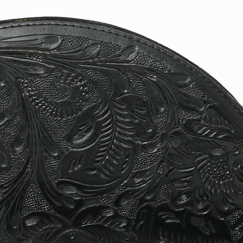 American Darling Hand-Tooled Western Leather Taco Bag - Genuine Floral Carved Designer Wristlet