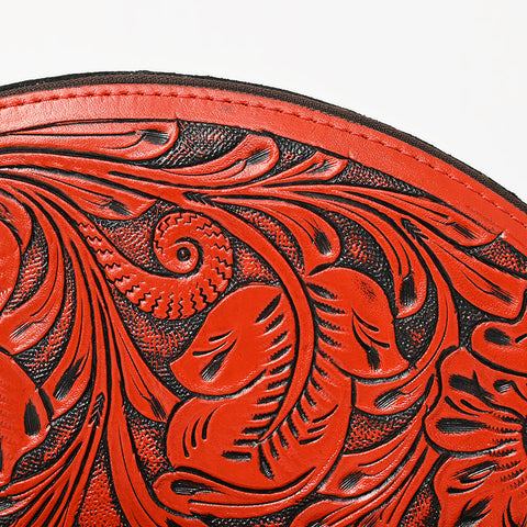 American Darling Hand-Tooled Western Leather Taco Bag - Genuine Floral Carved Designer Wristlet