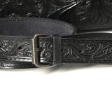 ADBG1235 Hand-Tooled Leather Crossbody Bag - Western Floral Design with Fringe