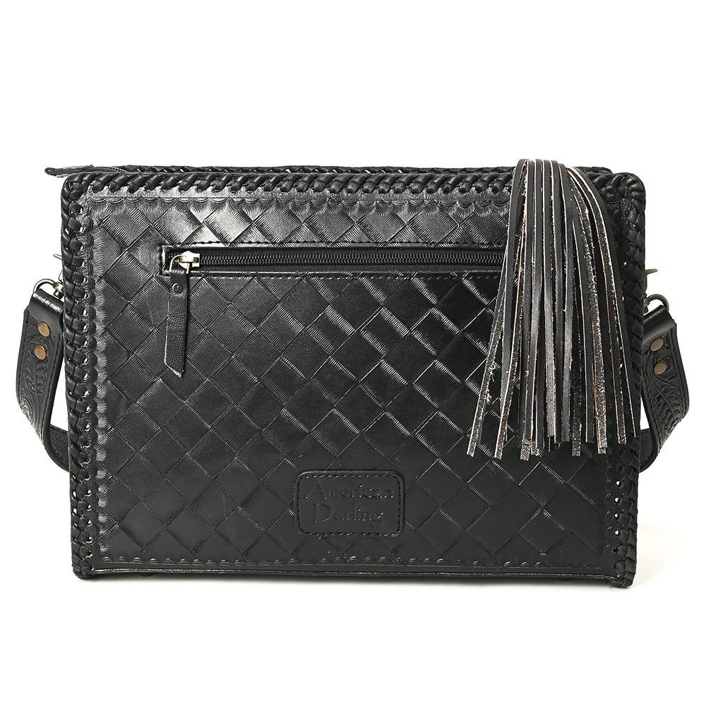 American Darling Hand-Tooled Western Leather Crossbody Bag - Genuine Floral Carved Artisan Purse